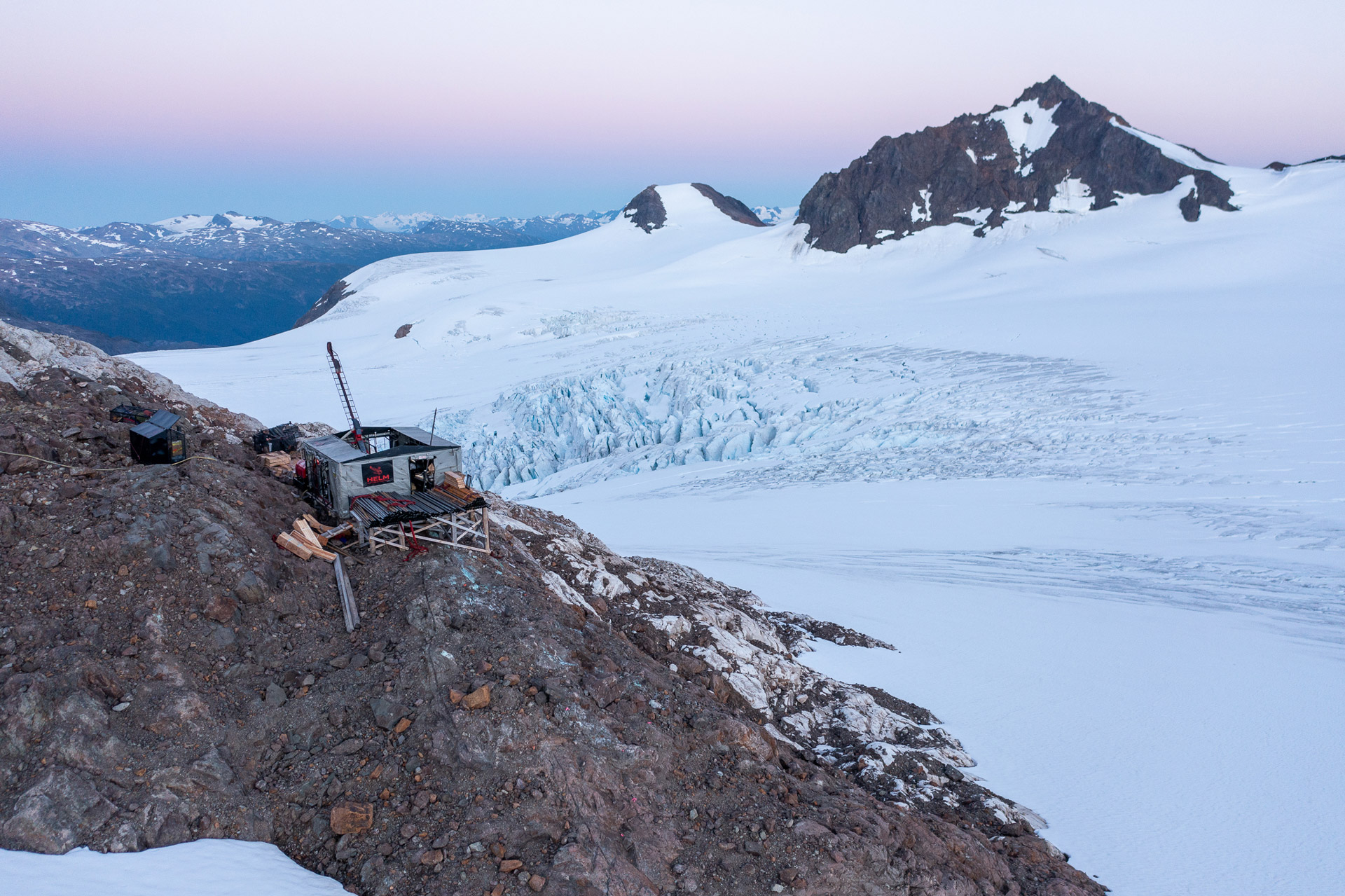 Diamond drilling operations in mountainous terrain